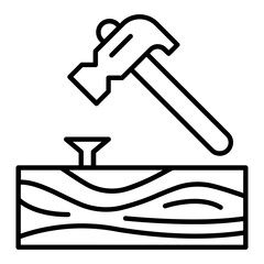 Hammering Line Icon