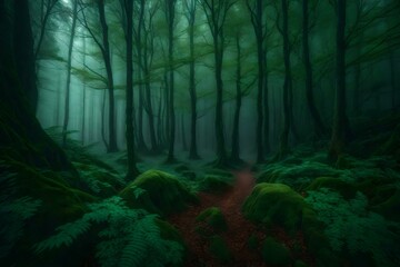 most beautiful forest background Generated Ai technology