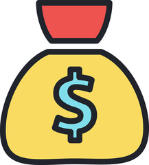 Obraz premium money bag flat icon.