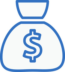 Obraz premium money bag icon line design, monoline icons.