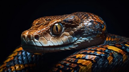 Fototapeta premium A close-up of a coiling snake
