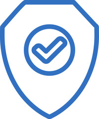 shield check mark icon line design, monoline icons.