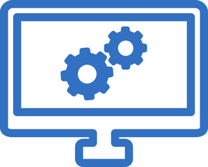computer setting icon line design, monoline icons.