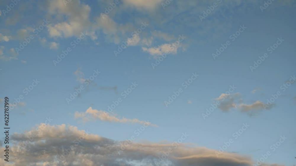 Poster fast-moving clouds in the sky in the evening.