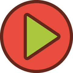 play flat icon 3 colors.