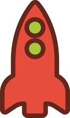 rocket flat icon 3 colors.