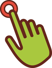 hand pointing flat icon 3 colors.