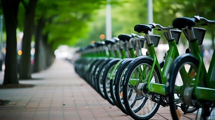 Green Transportation - Alternative modes of transportation such as bicycles, public transit to encourage sustainable commuting. Generative ai.