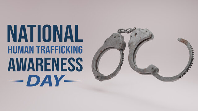 Human Trafficking Awareness Day, held on 11 January. National Slavery and Human Trafficking Prevention. Background, illustration, copy space, support, crime, freedom, awareness - Powered by Adobe
