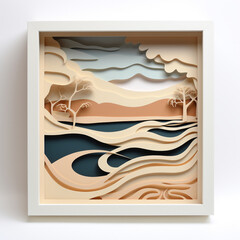 three-dimensional picture of the landscape of nature in the style of abstraction 