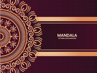 Elegant Golden Mandala Design on Brown Background