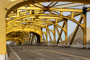 Detail of Tower Bridge, Sacramento, California, USA