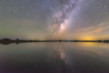 Milky way reflecting on the lake