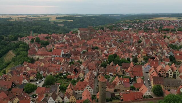 Aerial View of Rothenburg ob der Tauber, Germany