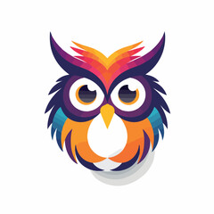 Owl - vector illustration. Icon, logo design in carton doodle style. 2d flat image.