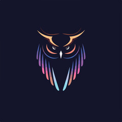 Owl - vector illustration. Icon, logo design in carton doodle style. 2d flat image.