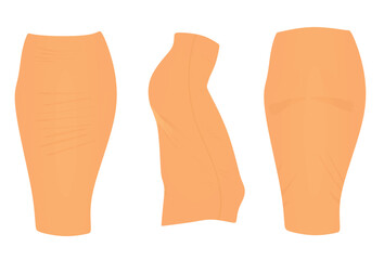 Orange tight skirt. vector illustration