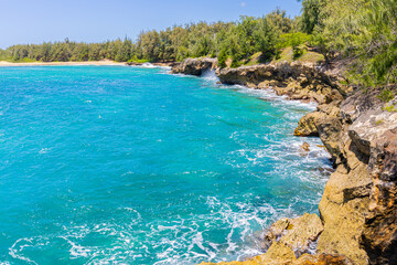 Elevated View of Kawailoa Bay From The Bluff on The Mahaulepu Heritage Trail, Kauai, USA