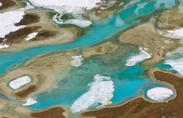 Abstract mountain snow landscape with glacier Pasterze in High Tauern Alps, Austria, Europe
