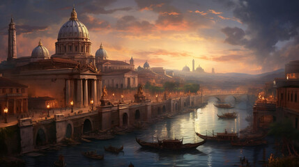 Fototapeta premium Rome Splendor, Generative Ai