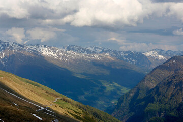 Summer Alps mountain view from Grossglockner High Alpine Road