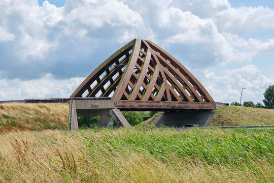 Krúsrak is the first bridge of the two wooden bridges near Sneek in Friesland The Netherlands and was taken into use in November 2008