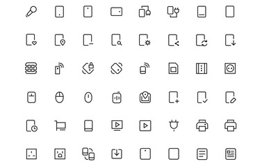 Set of technology icons. Industry 4.0, 5g, ai, robot, iot, programming vector illustration pack.