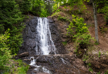 Fototapeta na wymiar Haven Falls on the Keweenaw Peninsula in the Upper Penisula of Michigan in the small community of Lac Labelle, Michigan, USA