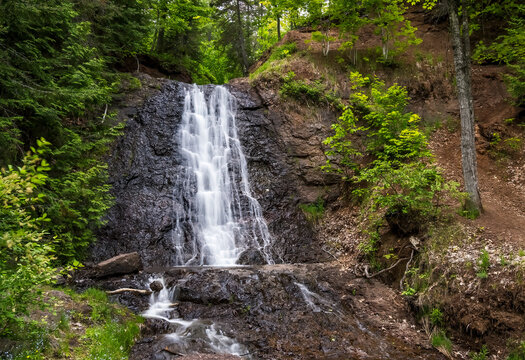 Haven Falls on the Keweenaw Peninsula in the Upper Penisula of Michigan in the small community of Lac Labelle, Michigan, USA