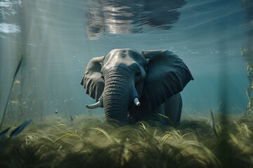 elephant under the sea ultra realistic, Generative AI