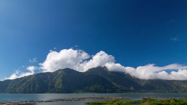 Timelapse of the clouds above Danau Batur, Bali, Indonesia. 