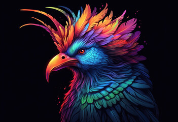 Fototapeta premium Colorful exotic bird with vibrant feathers