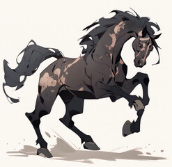 Wild horse ink sketch