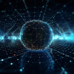 Global business network, digital technology, data exchange concept. Business Intelligence and cloud computing, digital marketing, data processing and blockchain technology