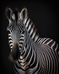 Fototapeta na wymiar Created a photorealistic image of an African zebra 