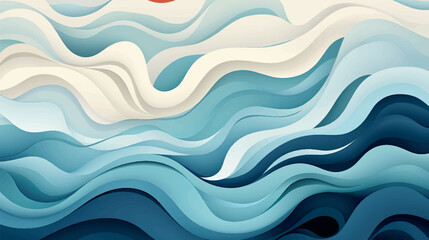 Abstract design. Creativity blue waves background, vector illustration. Marine seamless pattern with stylized blue waves on a light background. Abstract water wave design.
