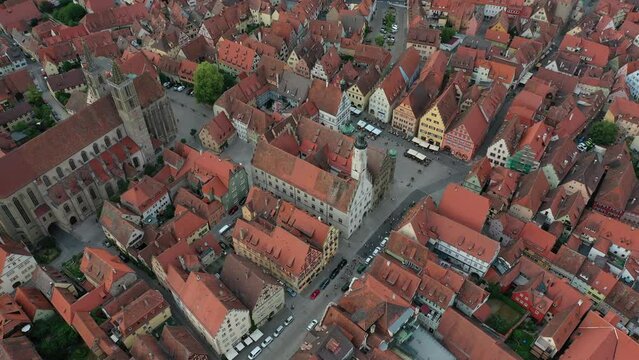 Aerial View of Rothenburg ob der Tauber, Germany