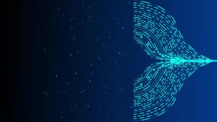 Futuristic metaverse hi-tech user interface floating digital data telemetry with encrypt numbers display background loop for computer desktop screen display - Powered by Adobe