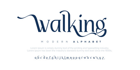 Walking is uneven, unexpected, playful font. Vector bold font for headings, flyer, greeting cards, product packaging, book cover, printed quotes, logotype, apparel design, album covers, etc