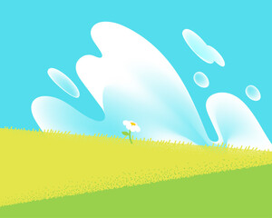 Hills and lonely flower backgrounds.