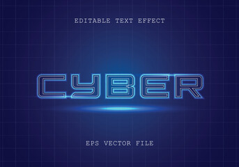 Cyber editable text effect graphic style