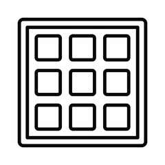 Gallery, grid, grid view outline icon, Line art vector.