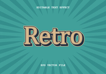 Retro vintage editable text effect graphic style
