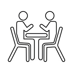 Group, people, stereotype outline icon, Line art vector.