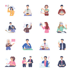 Set of Business Activities Flat Illustrations 

