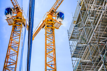 modern crane at a construction site