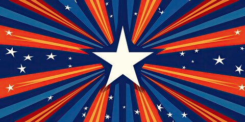 Fototapeta premium large star on a stylized american flag background Generative AI