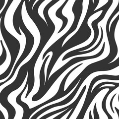 Fototapeta na wymiar Black and white zebra print. Seamless pattern
