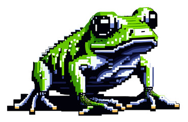 Pixel art low resolution 8 bit style Frog (Generative AI)