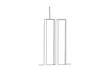 A WTC tower in America. 911 one-line drawing